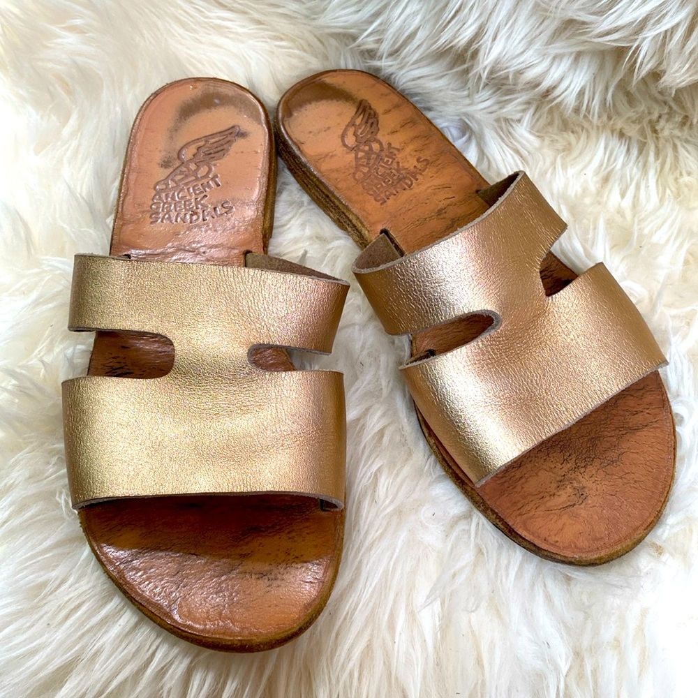 Ancient Greek Sandals Size 8 - Gold